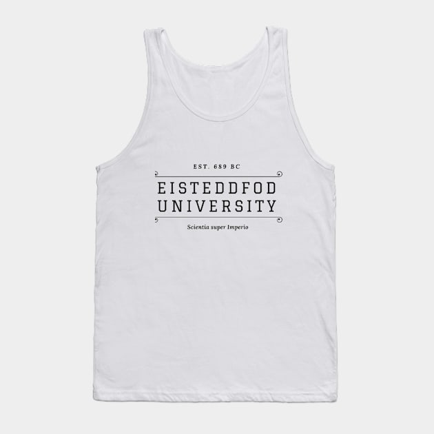 Eisteddfod University Logo Black Tank Top by Emily Lavin Leverett